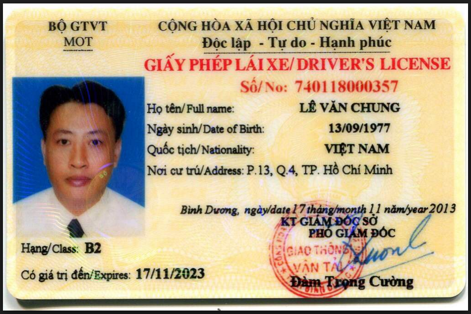 giay phep lai xe moi